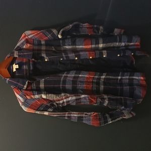 Red & blue plaid button up